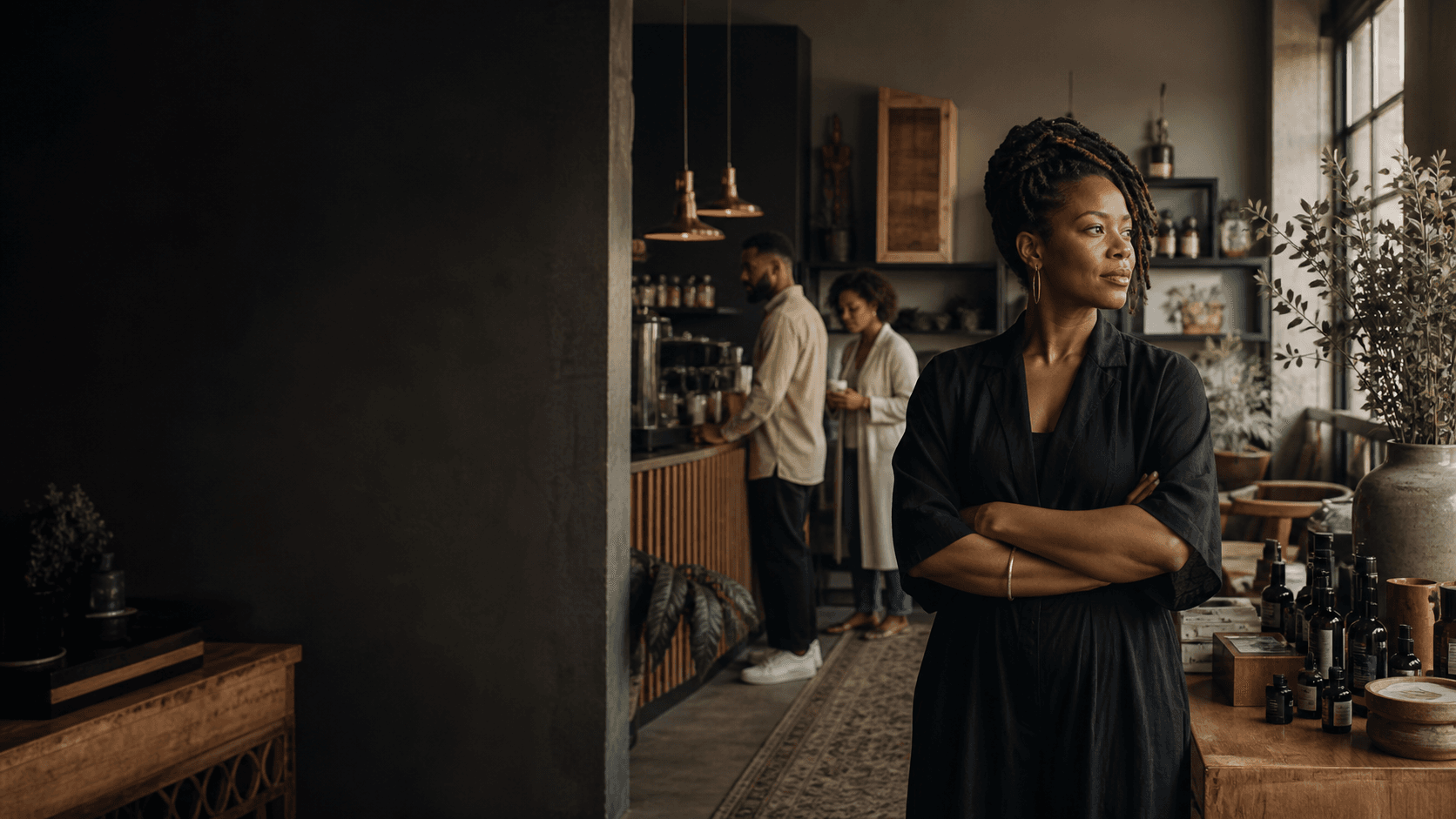 Black entrepreneur in a neighborhood business